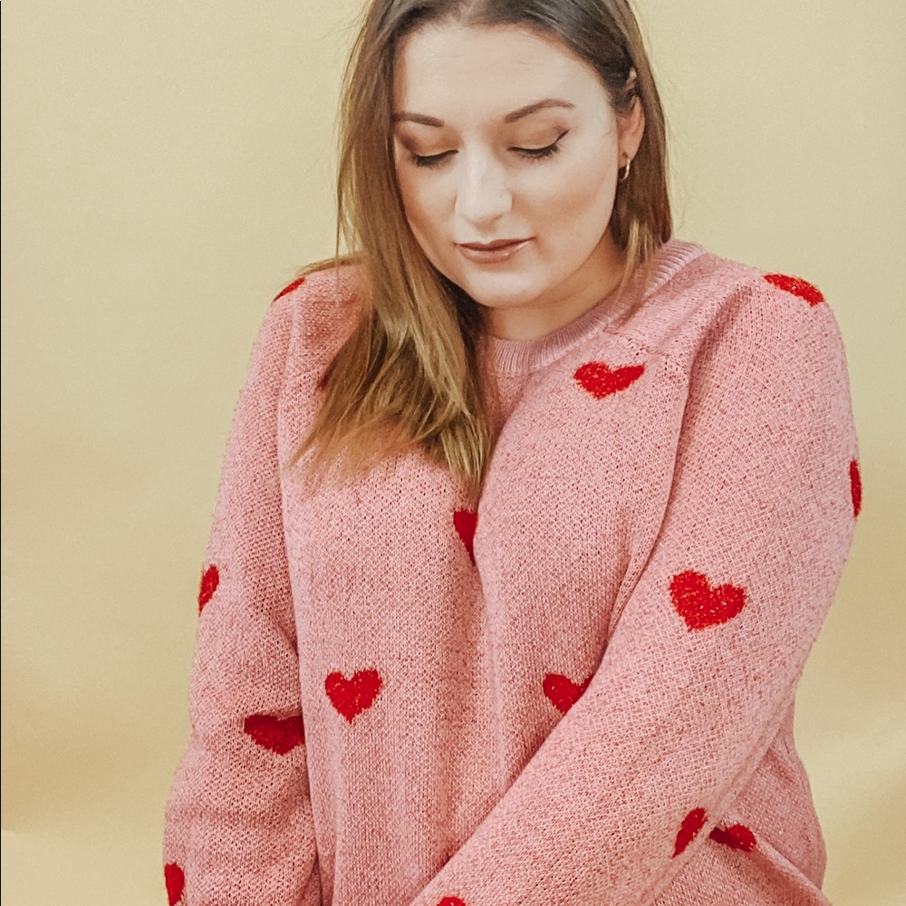 LAST ONE - QUEEN OF HEARTS PULLOVER SWEATER - Picture 6 of 6